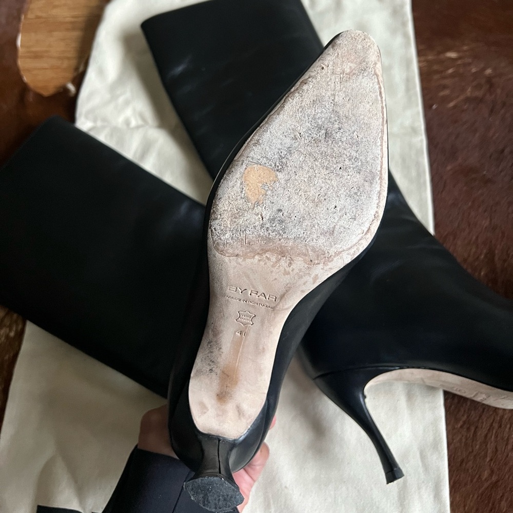 BY FAR Stevie 42 Black Smooth Calf Leather Knee Boots - Picture 7 of 7